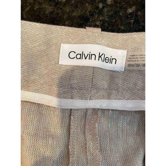 Calvin Klein Women's Plus Size 18 Beige Straight Leg Pants Casual - Picture 7 of 12